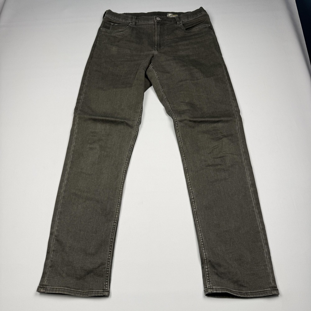 Faherty Stretch Terry Jeans Mens 34x34 Gray Regular Straight Denim 5 Pocket